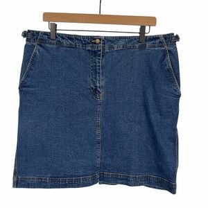 Vintage LAUREN JEANS CO Womens Blue Denim Jean Mini Skirt Preppy Est Size 14-16
